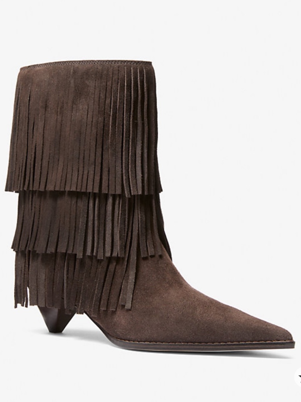MICHAEL Michael Kors Brown Suede Fringe Ankle Boots